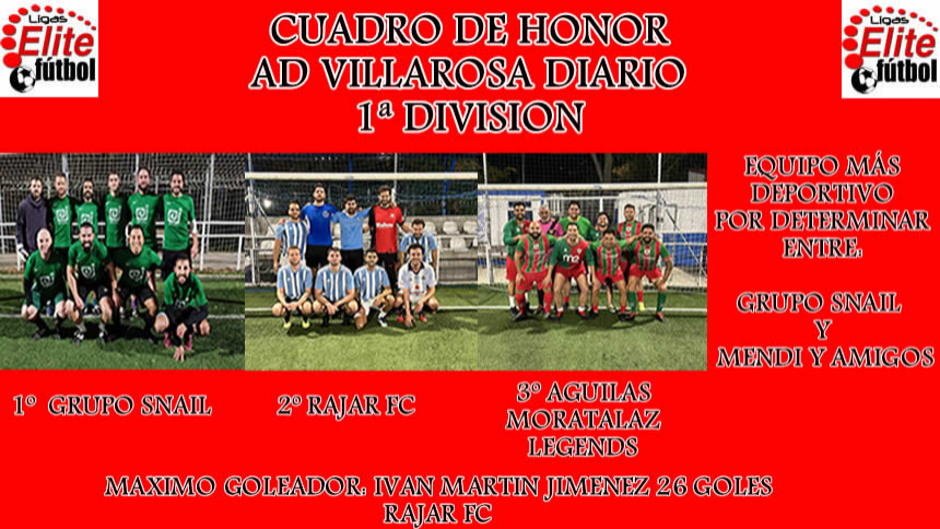 CUADRO DE HONOR VILLAROSA DIARIO 1ª DIVISIÓN